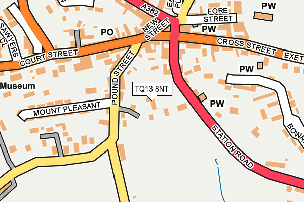 TQ13 8NT map - OS OpenMap – Local (Ordnance Survey)