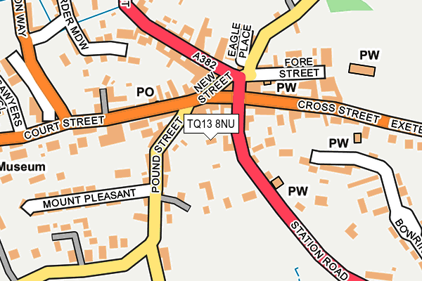 TQ13 8NU map - OS OpenMap – Local (Ordnance Survey)