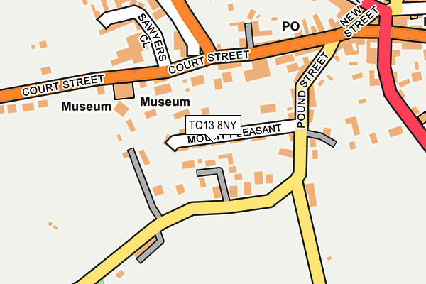 TQ13 8NY map - OS OpenMap – Local (Ordnance Survey)