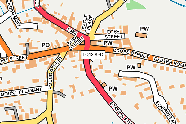 TQ13 8PD map - OS OpenMap – Local (Ordnance Survey)