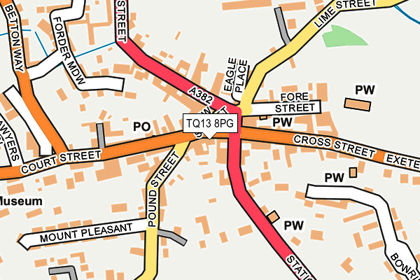 TQ13 8PG map - OS OpenMap – Local (Ordnance Survey)