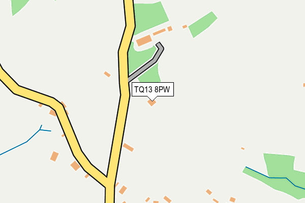 TQ13 8PW map - OS OpenMap – Local (Ordnance Survey)