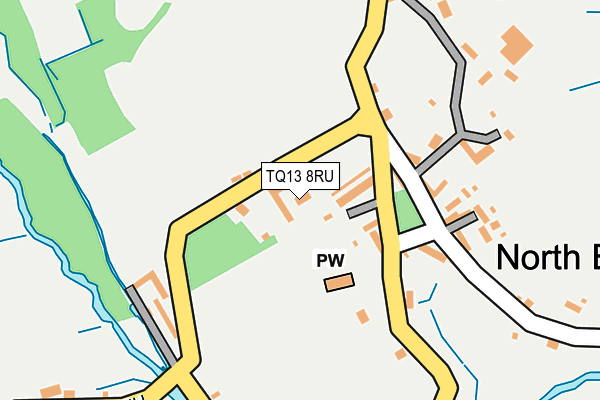 TQ13 8RU map - OS OpenMap – Local (Ordnance Survey)