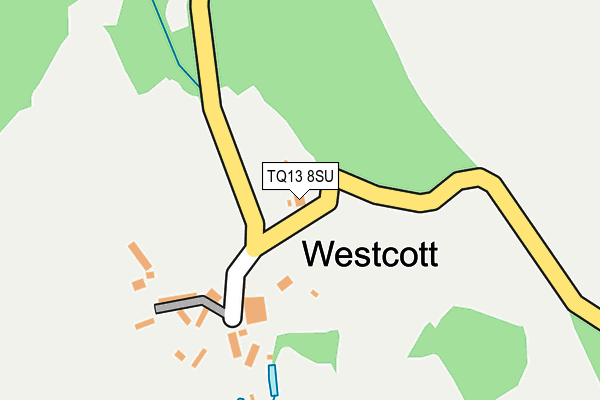 TQ13 8SU map - OS OpenMap – Local (Ordnance Survey)