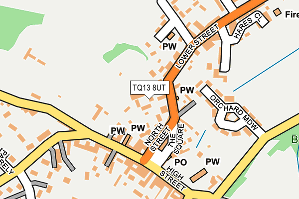 TQ13 8UT map - OS OpenMap – Local (Ordnance Survey)