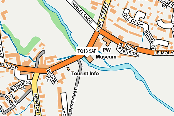 TQ13 9AF map - OS OpenMap – Local (Ordnance Survey)