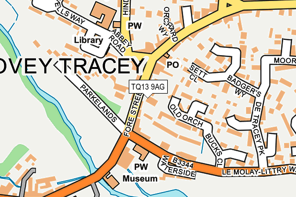 TQ13 9AG map - OS OpenMap – Local (Ordnance Survey)