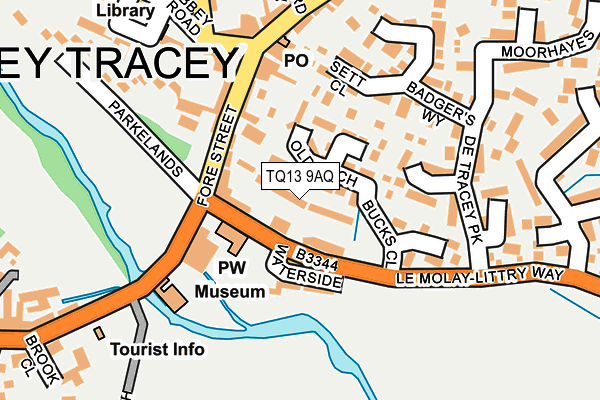 TQ13 9AQ map - OS OpenMap – Local (Ordnance Survey)