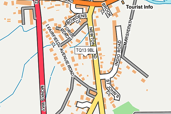 TQ13 9BL map - OS OpenMap – Local (Ordnance Survey)