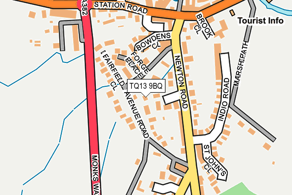 TQ13 9BQ map - OS OpenMap – Local (Ordnance Survey)