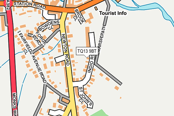 TQ13 9BT map - OS OpenMap – Local (Ordnance Survey)