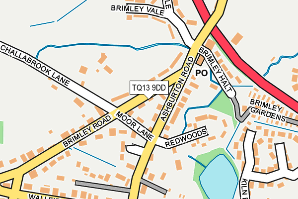 TQ13 9DD map - OS OpenMap – Local (Ordnance Survey)