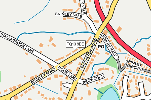 TQ13 9DE map - OS OpenMap – Local (Ordnance Survey)