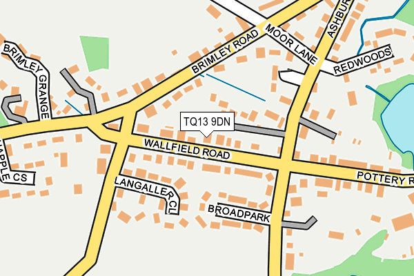 TQ13 9DN map - OS OpenMap – Local (Ordnance Survey)