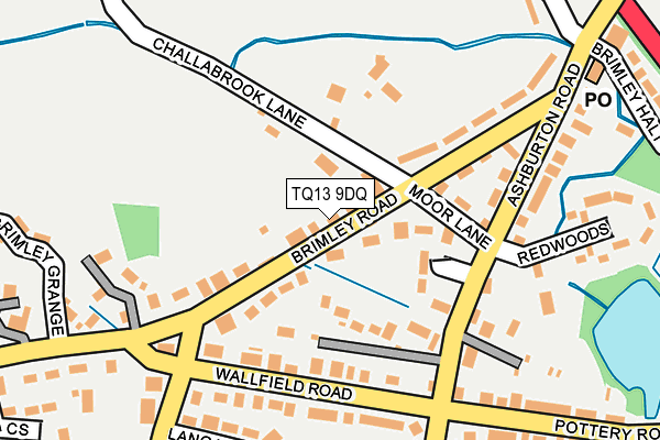 TQ13 9DQ map - OS OpenMap – Local (Ordnance Survey)