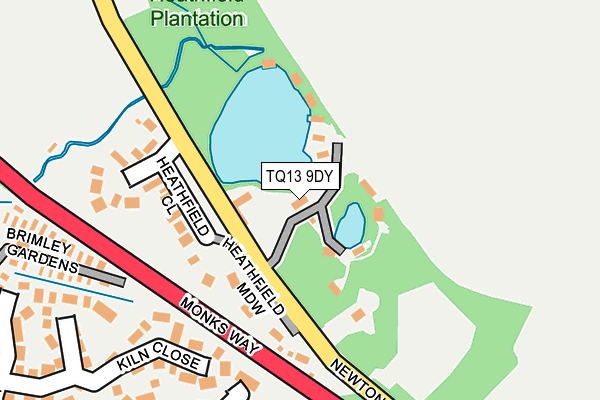 TQ13 9DY map - OS OpenMap – Local (Ordnance Survey)