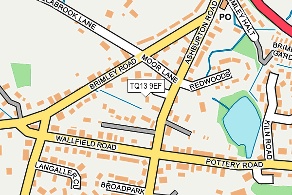 TQ13 9EF map - OS OpenMap – Local (Ordnance Survey)
