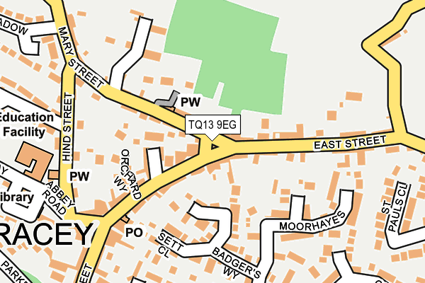 TQ13 9EG map - OS OpenMap – Local (Ordnance Survey)