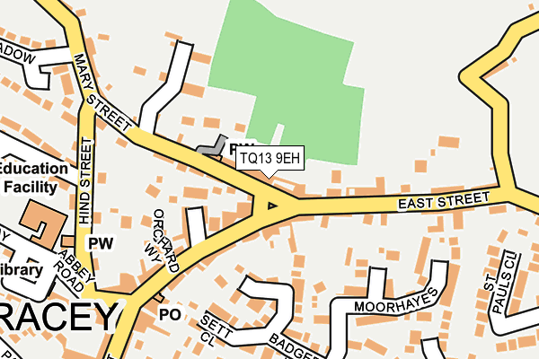TQ13 9EH map - OS OpenMap – Local (Ordnance Survey)