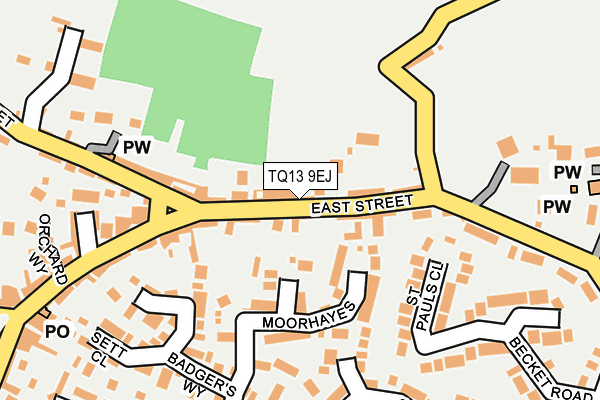 TQ13 9EJ map - OS OpenMap – Local (Ordnance Survey)