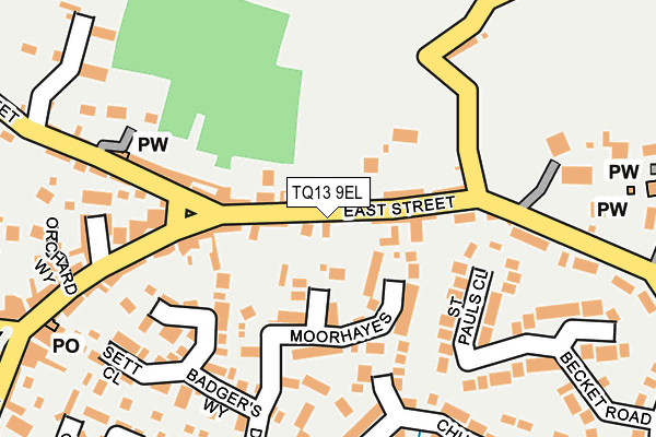 TQ13 9EL map - OS OpenMap – Local (Ordnance Survey)