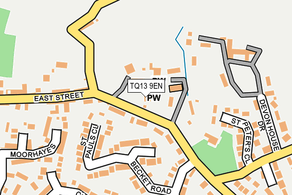 TQ13 9EN map - OS OpenMap – Local (Ordnance Survey)
