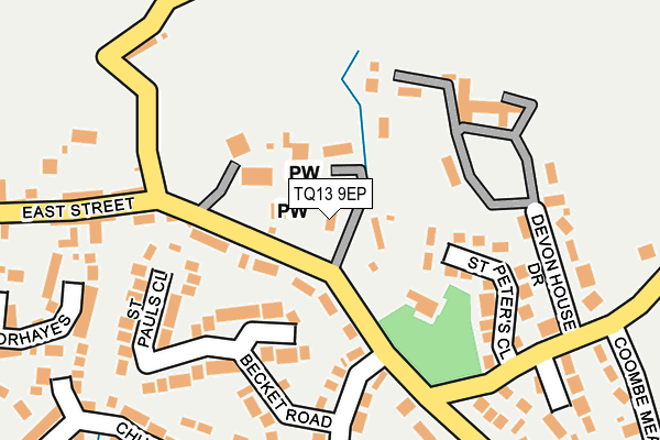 TQ13 9EP map - OS OpenMap – Local (Ordnance Survey)