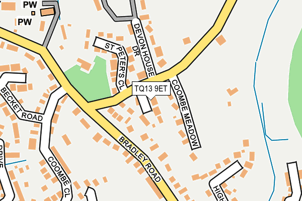 TQ13 9ET map - OS OpenMap – Local (Ordnance Survey)