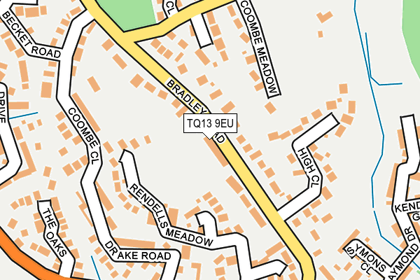 TQ13 9EU map - OS OpenMap – Local (Ordnance Survey)