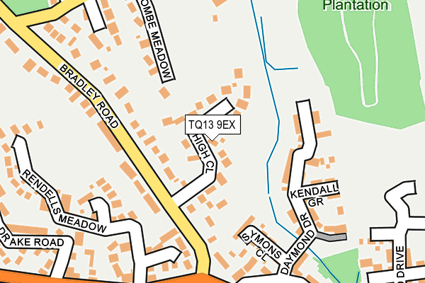 TQ13 9EX map - OS OpenMap – Local (Ordnance Survey)