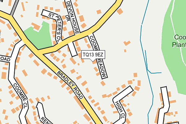 TQ13 9EZ map - OS OpenMap – Local (Ordnance Survey)