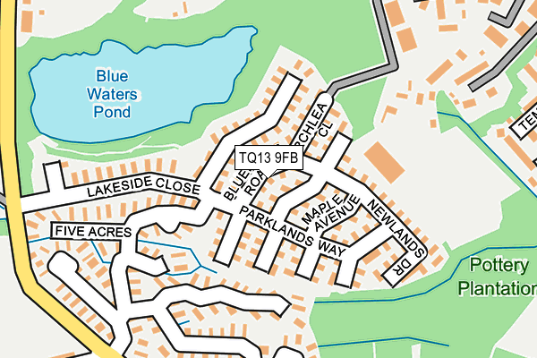 TQ13 9FB map - OS OpenMap – Local (Ordnance Survey)