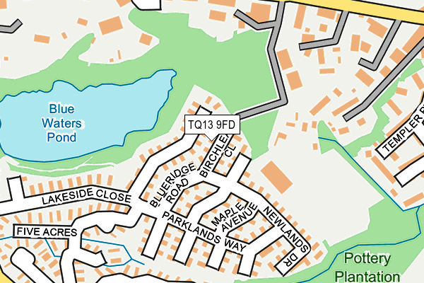 TQ13 9FD map - OS OpenMap – Local (Ordnance Survey)