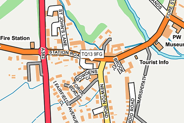 TQ13 9FG map - OS OpenMap – Local (Ordnance Survey)