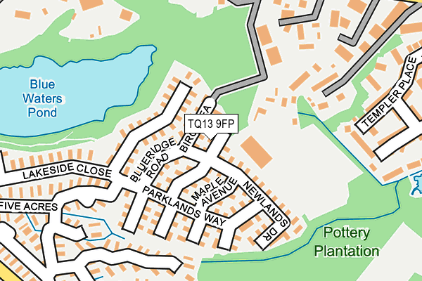 TQ13 9FP map - OS OpenMap – Local (Ordnance Survey)