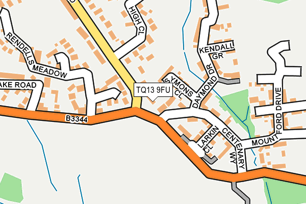 TQ13 9FU map - OS OpenMap – Local (Ordnance Survey)