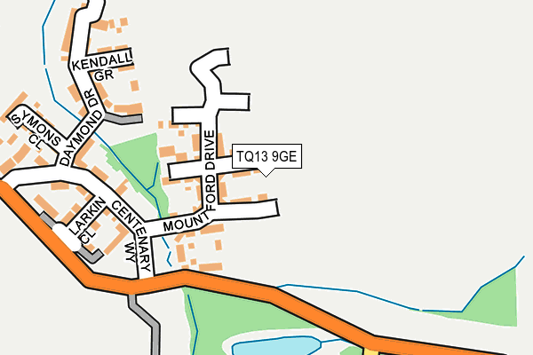TQ13 9GE map - OS OpenMap – Local (Ordnance Survey)