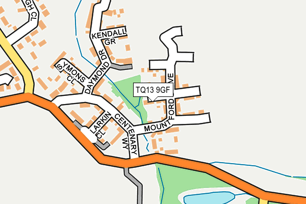 TQ13 9GF map - OS OpenMap – Local (Ordnance Survey)