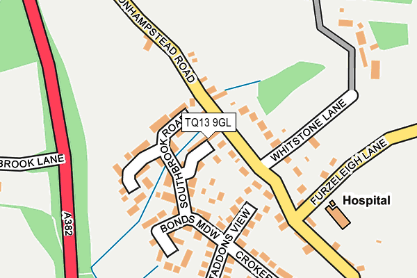 TQ13 9GL map - OS OpenMap – Local (Ordnance Survey)