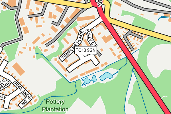 TQ13 9GN map - OS OpenMap – Local (Ordnance Survey)