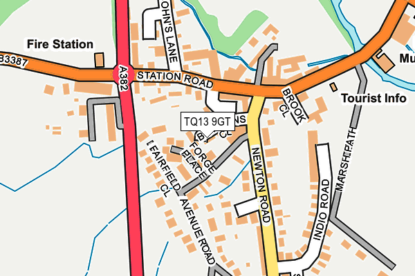 TQ13 9GT map - OS OpenMap – Local (Ordnance Survey)