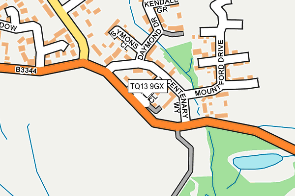 TQ13 9GX map - OS OpenMap – Local (Ordnance Survey)