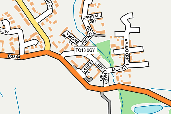 TQ13 9GY map - OS OpenMap – Local (Ordnance Survey)
