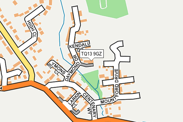 TQ13 9GZ map - OS OpenMap – Local (Ordnance Survey)