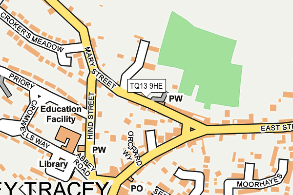 TQ13 9HE map - OS OpenMap – Local (Ordnance Survey)