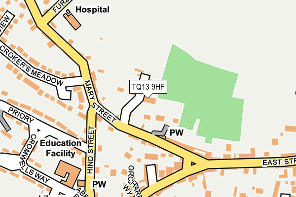 TQ13 9HF map - OS OpenMap – Local (Ordnance Survey)