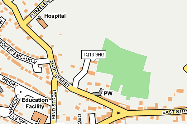 TQ13 9HG map - OS OpenMap – Local (Ordnance Survey)