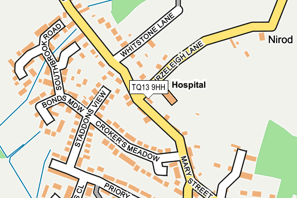 TQ13 9HH map - OS OpenMap – Local (Ordnance Survey)