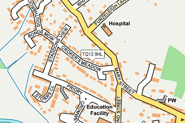 TQ13 9HL map - OS OpenMap – Local (Ordnance Survey)