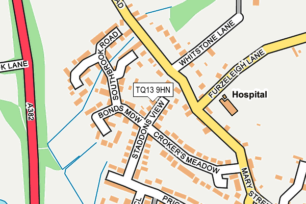 TQ13 9HN map - OS OpenMap – Local (Ordnance Survey)